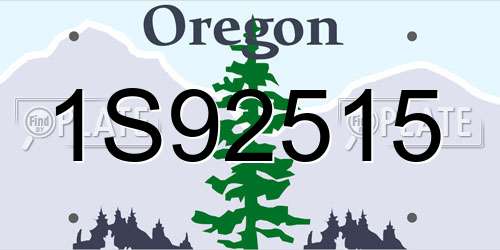 1S92515 Oregon License Plate