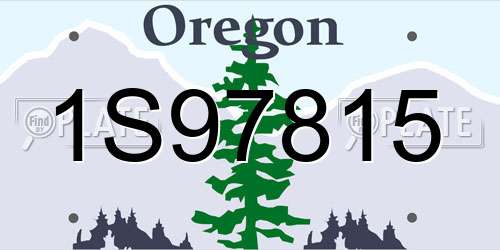 1S97815 Oregon License Plate