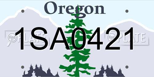 1SA0421 Oregon License Plate