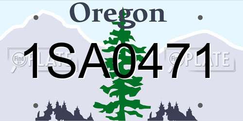 1SA0471 Oregon License Plate