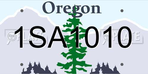 1SA1010 Oregon License Plate