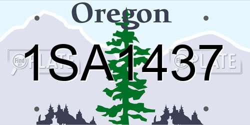 1SA1437 Oregon License Plate