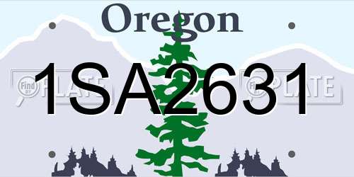 1SA2631 Oregon License Plate
