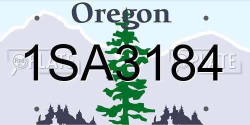 1SA3184 Oregon License Plate