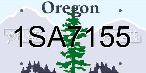 1SA7155 Oregon License Plate