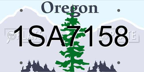 1SA7158 Oregon License Plate