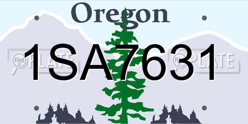 1SA7631 Oregon License Plate