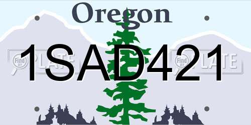 1SAD421 Oregon License Plate