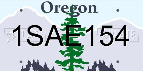 1SAE154 Oregon License Plate