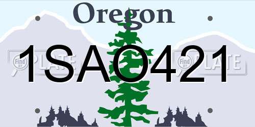 1SAO421 Oregon License Plate