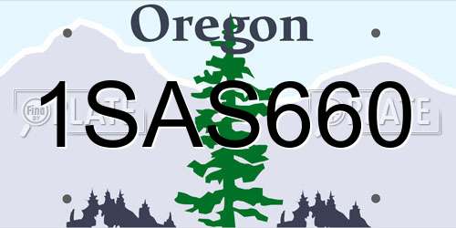 1SAS660 Oregon License Plate