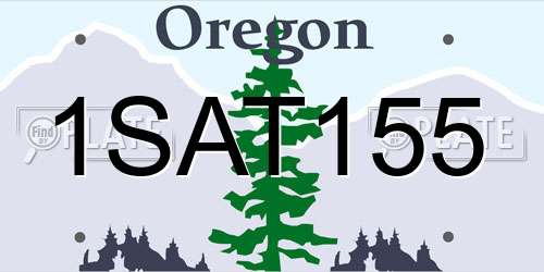 1SAT155 Oregon License Plate