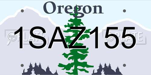 1SAZ155 Oregon License Plate