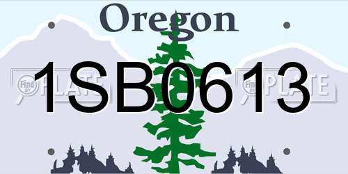 1SB0613 Oregon License Plate