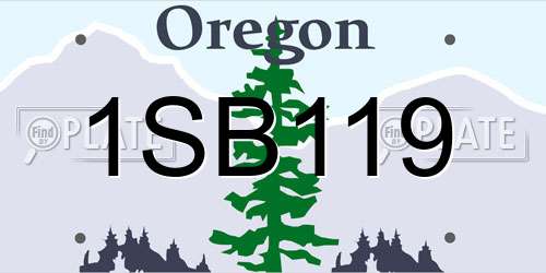 1SB119 Oregon License Plate