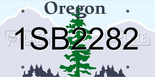1SB2282 Oregon License Plate