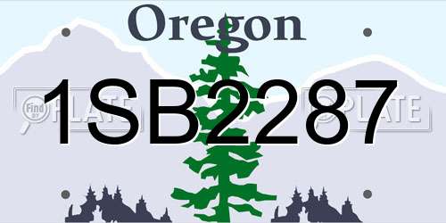 1SB2287 Oregon License Plate