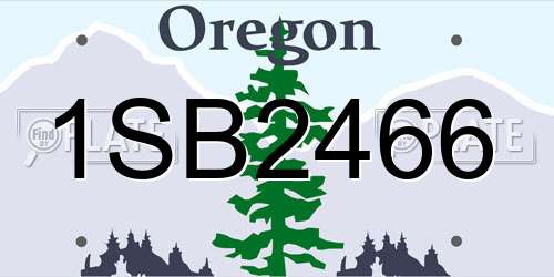 1SB2466 Oregon License Plate