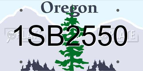 1SB2550 Oregon License Plate