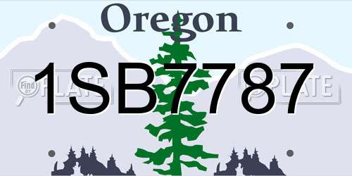 1SB7787 Oregon License Plate