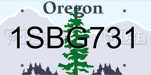 1SBG731 Oregon License Plate