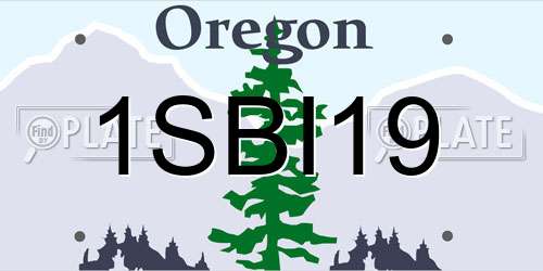 1SBI19 Oregon License Plate