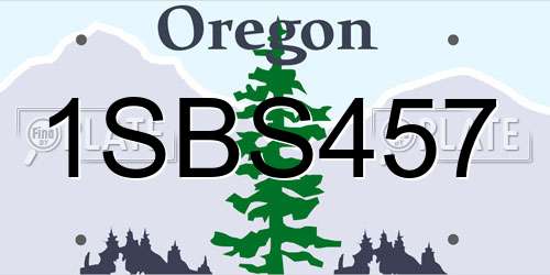 1SBS457 Oregon License Plate