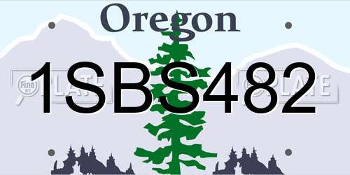 1SBS482 Oregon License Plate