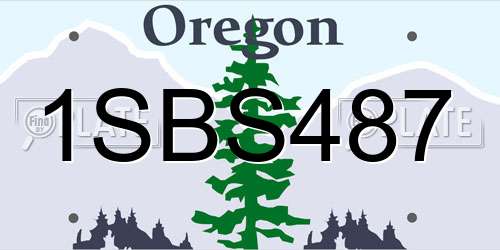 1SBS487 Oregon License Plate