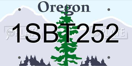 1SBT252 Oregon License Plate