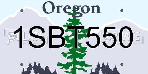 1SBT550 Oregon License Plate