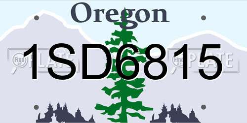 1SD6815 Oregon License Plate