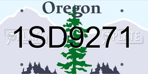 1SD9271 Oregon License Plate