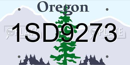 1SD9273 Oregon License Plate