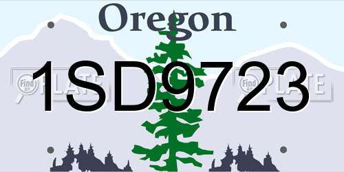 1SD9723 Oregon License Plate