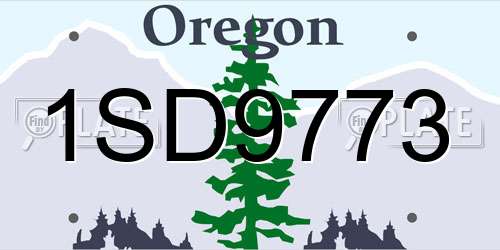1SD9773 Oregon License Plate