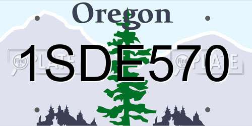 1SDE570 Oregon License Plate