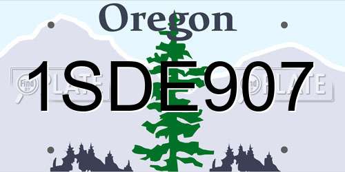 1SDE907 Oregon License Plate