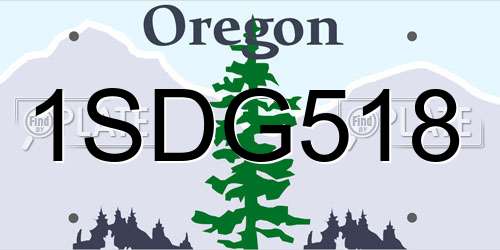 1SDG518 Oregon License Plate