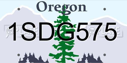 1SDG575 Oregon License Plate