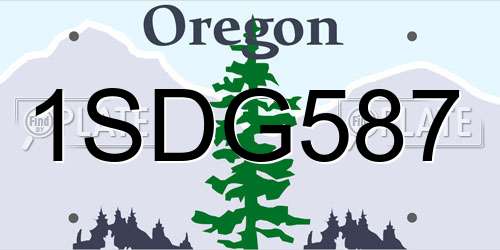 1SDG587 Oregon License Plate