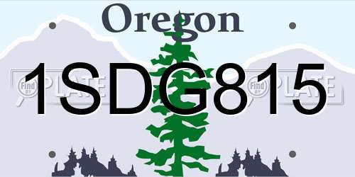 1SDG815 Oregon License Plate