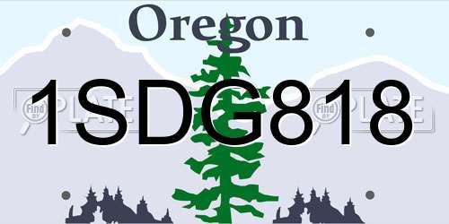 1SDG818 Oregon License Plate