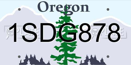 1SDG878 Oregon License Plate