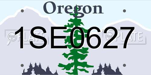 1SE0627 Oregon License Plate