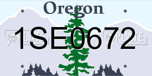 1SE0672 Oregon License Plate