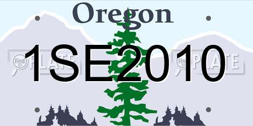 1SE2010 Oregon License Plate