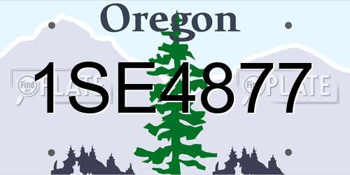 1SE4877 Oregon License Plate