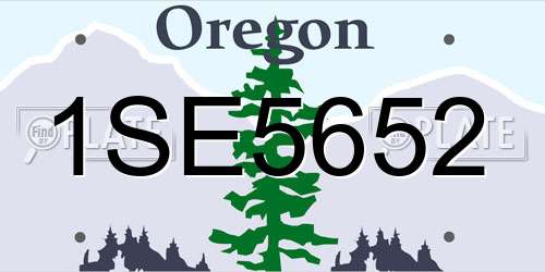 1SE5652 Oregon License Plate