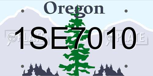 1SE7010 Oregon License Plate